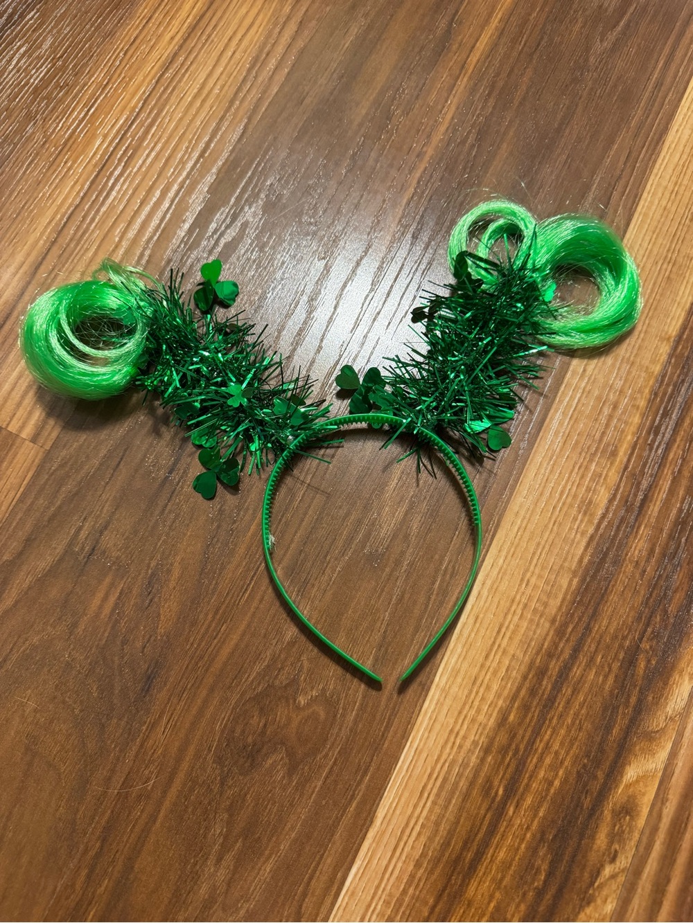 Vintage Green Shamrock Tinsel Headband St Patricks Day AWESOME Costume
